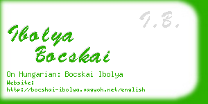 ibolya bocskai business card